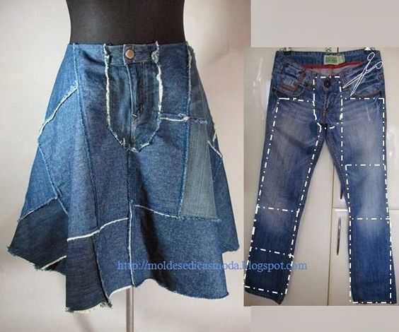 customizar saia jeans velha