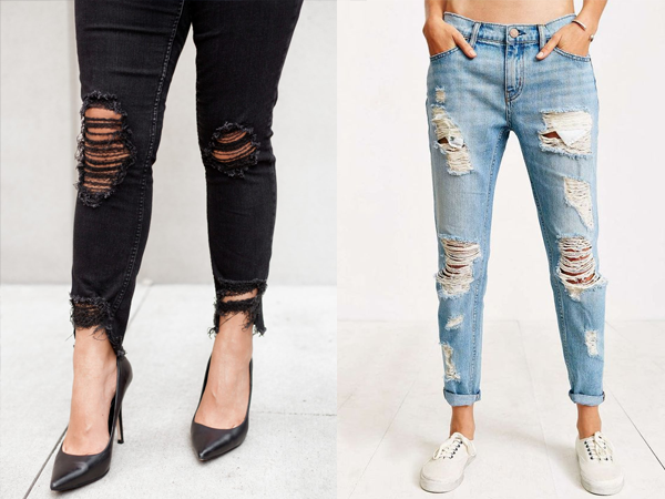 barra de calça jeans customizada