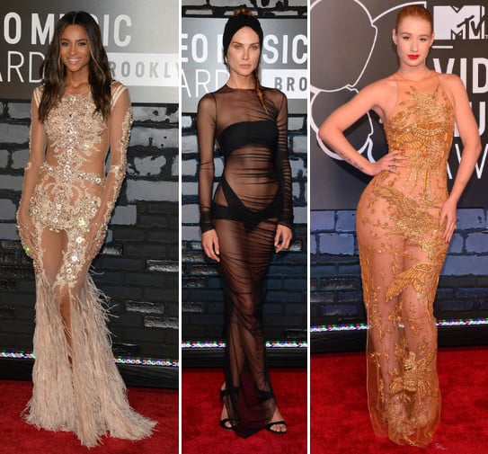 vestidos VMA Awards 2013 transparências