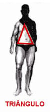 Homem com silhueta triangulo