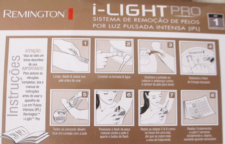 Remington i-light Pro depilação definitiva em casa passo a passo 1
