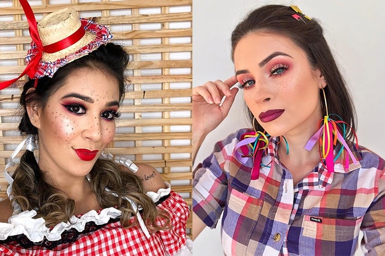 Caipira Chique - Inspirações de maquiagem e penteados para festas juninas, Fashion Bubbles