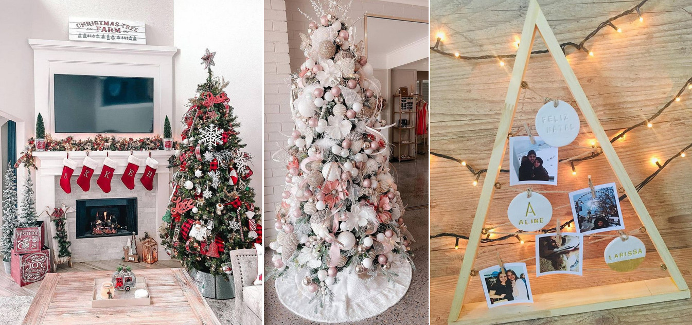 3 tipos de árvore de Natal decorada para diferentes ambientes da casa
