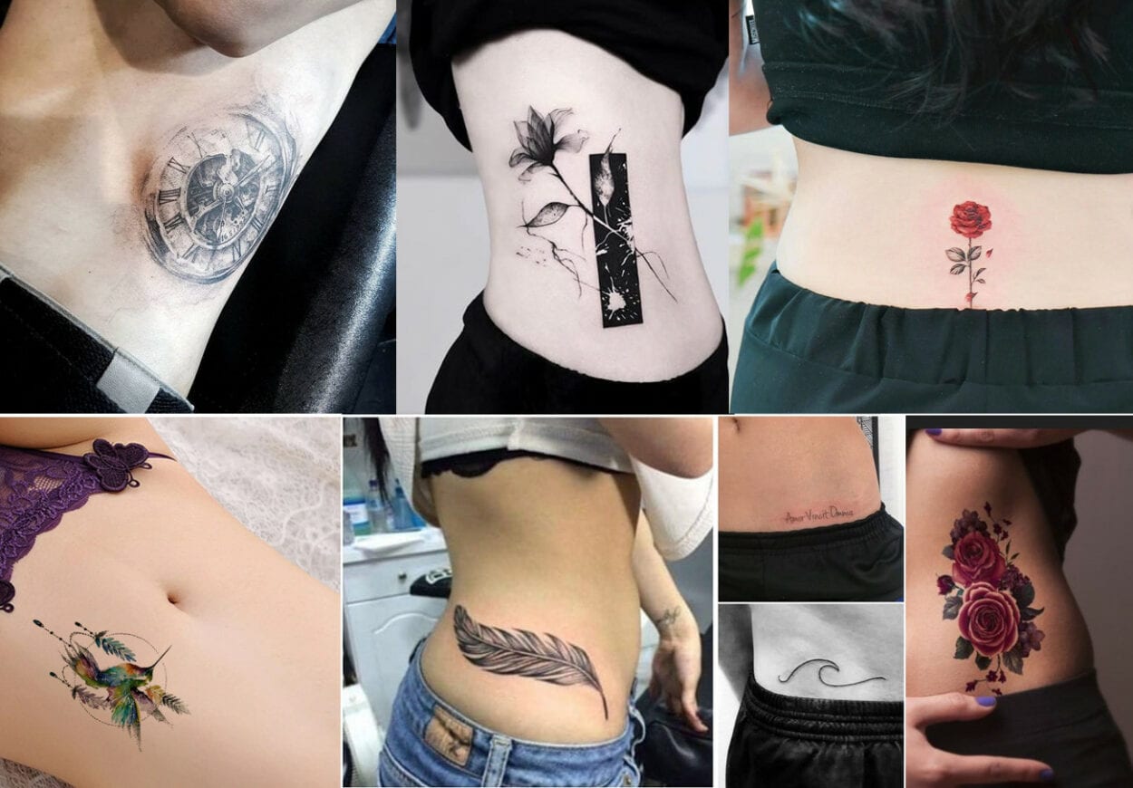 Um, visão aérea, de, mulher, fazer, heena, tatuagem, de, femininas, artista