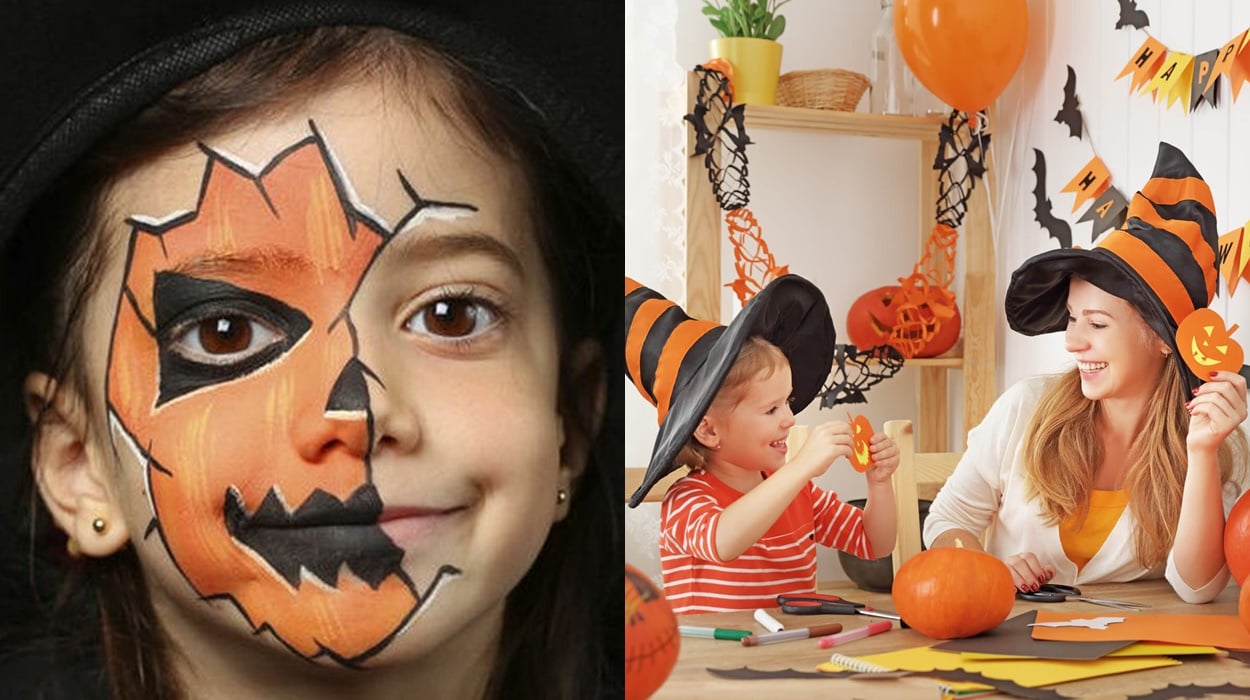 Maquiagem fácil de halloween para crianças 👻 