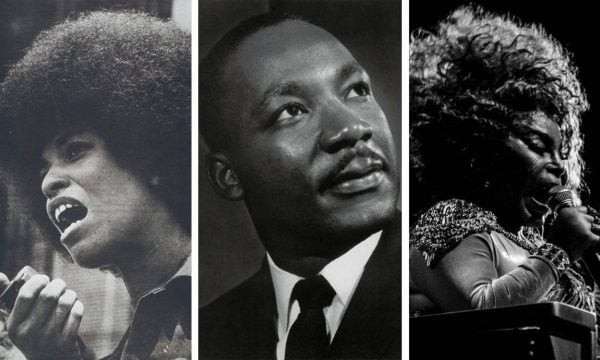 Angela Davis, Martin Luther King e eElza Soares