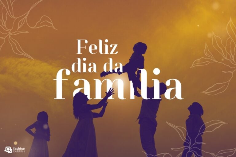 Foto de família e escrito Feliz Dia da Família