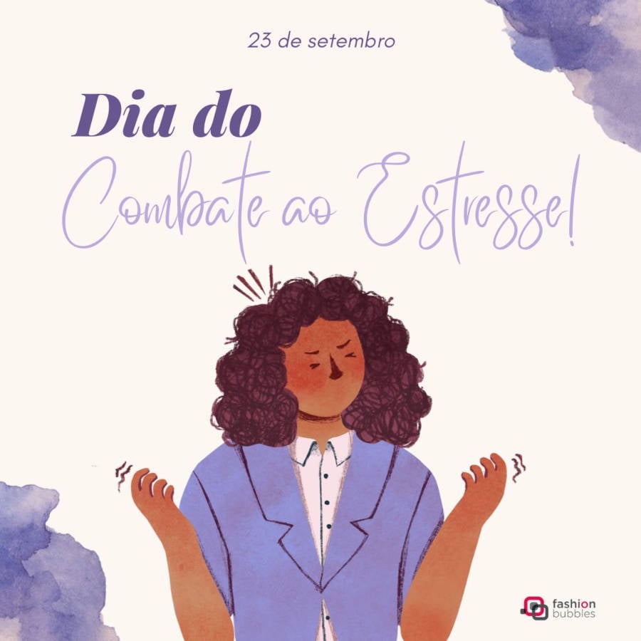 Ilustração de mulher estressada em homenagem ao Dia do Combate do Estresse