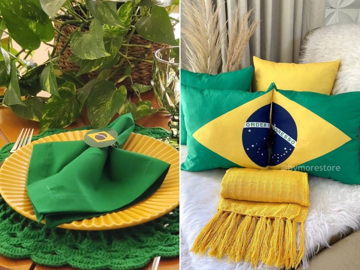 Toalha Mesa Xadrez Verde Amarela Brasil Copa - Idealiza
