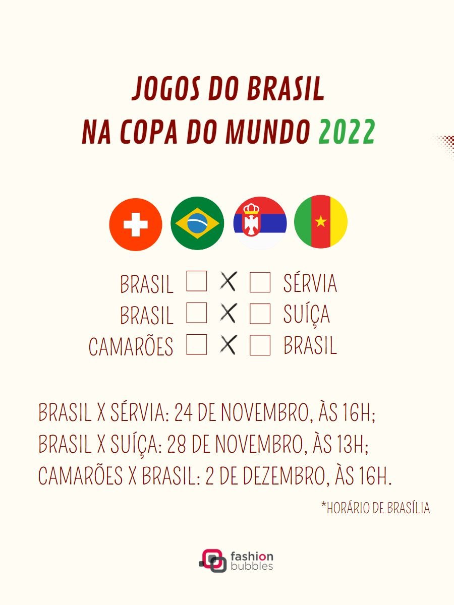 Veja hora do jogo do Brasil e outras partidas de amanhã da Copa do