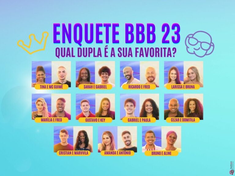 Enquete BBB 23: das duplas de Camarote e Pipoca, qual é a sua favorita? Quem ganha a prova da imunidade?