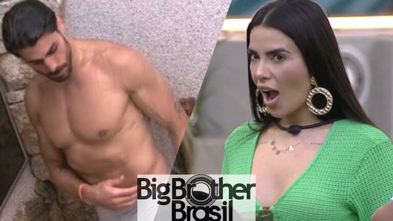 Sapato, após banho de cueca branca, fica animado ao receber Dania Mendez no BBB 23