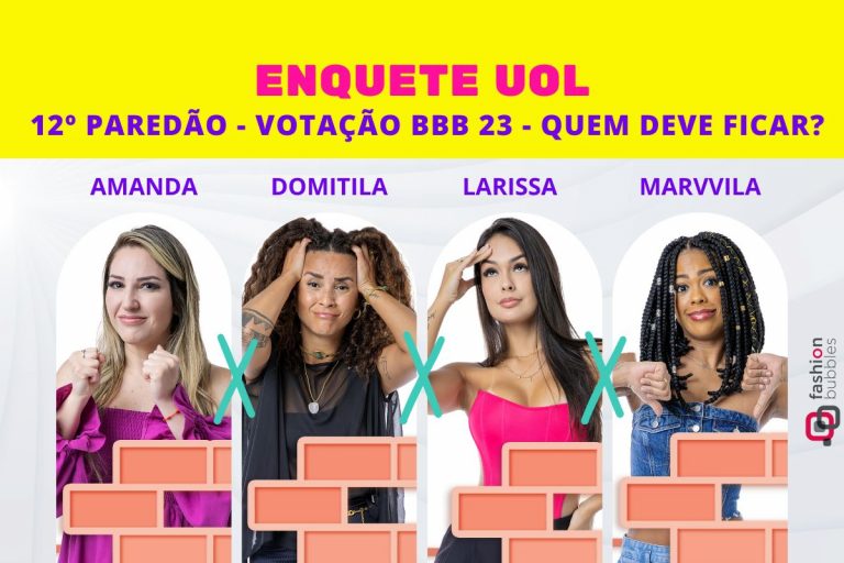 BBB 23 Enquete UOL: parcial atualizada agora indica quem tem mais chances de FICAR  no 12º Paredão