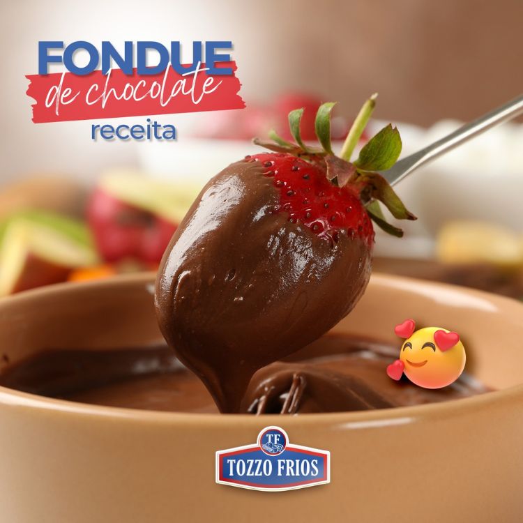 Fondue de chocolate com morango