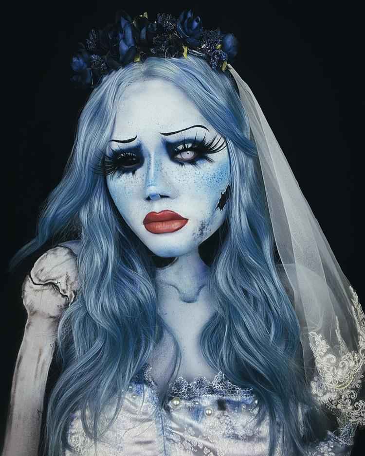 Sereia Azul Traje Feminino Adulto para Festa a Fantasia Halloween