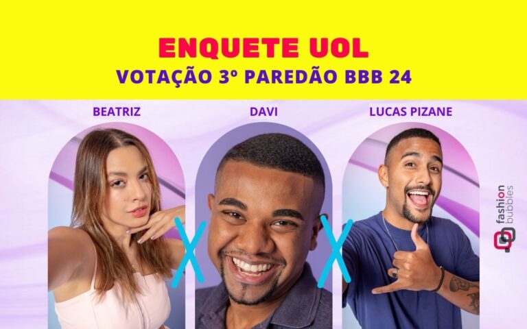 Quem sai do BBB 24? Enquete UOL atualizada agora já mostra quem será eliminado no 3º Paredão