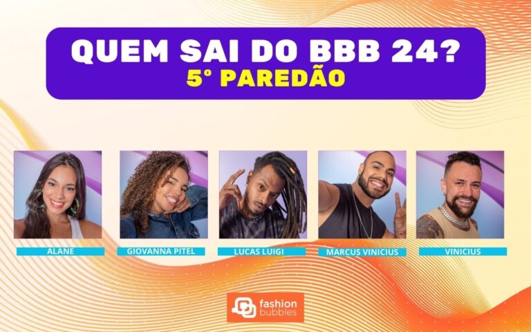 Enquete BBB 24 + Votação Gshow: Alane, Giovanna Pitel, Luigi, Marcus ou Vinicius, quem deve sair no 5º Paredão? E quem fica?