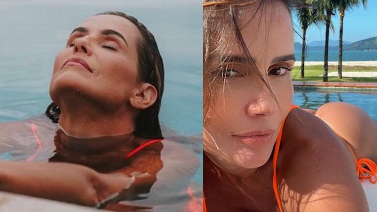 Deborah Secco empina bumbum com fio dental e pede opinião da galera: “Com ou sem?”