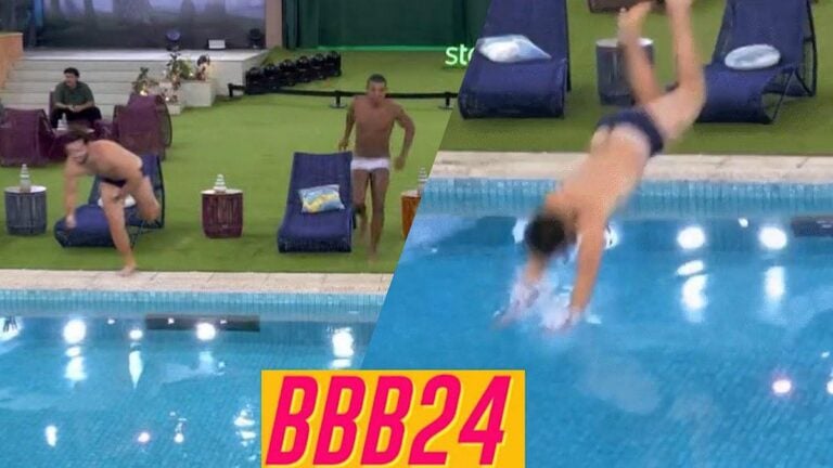 Davi e Matteus pulam de cueca na piscina após permanecerem no BBB 24: “Obrigado Brasil”