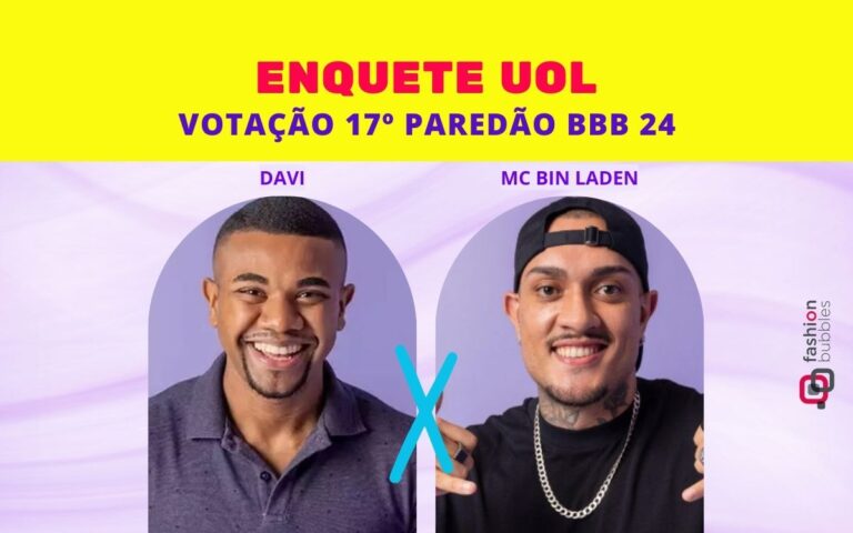 Quem sai do BBB 24? Parcial da Enquete UOL atualizada agora já mostra quem será eliminado no 17º Paredão e quem entra no top 7