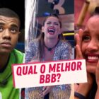 Davi do BBB 24, Juliette do BBB 21 e Gleice do BBB 17.