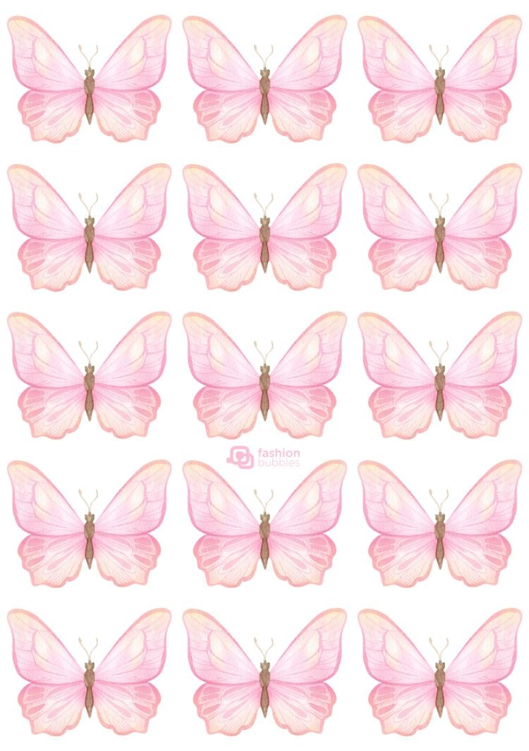 15 Borboletas cor-de-rosa para imprimir