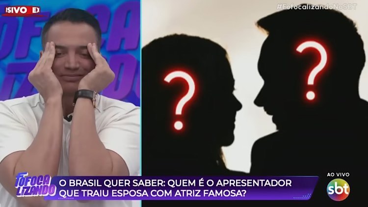Leo Dias conta que apresentador famoso traiu a esposa com atriz conhecida.