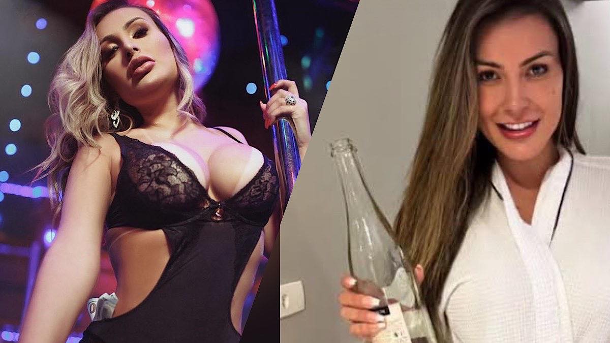 Andressa Urach usa garrafa de vidro em nova produção erótica.