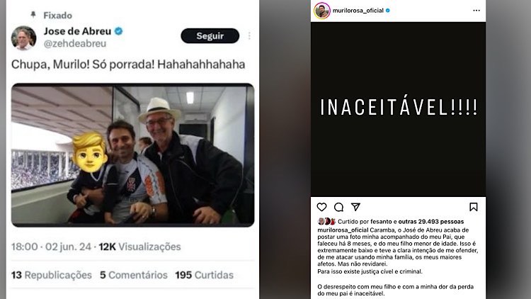 José de Abreu e Murilo Rosa trocam farpas nas redes.