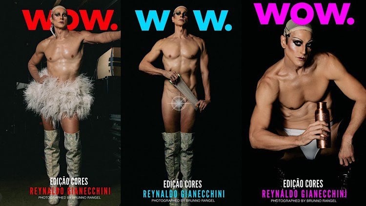 Reynaldo Gianecchini posta foto nu para homenagear a arte drag queen.