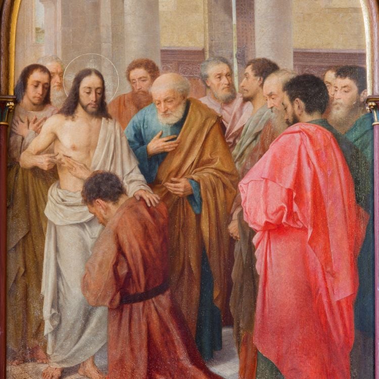 Bruges - Jesus e a incredulidade de Tomé (séc. 19) na Igreja de São Gil (Sint-Gilliskerk)