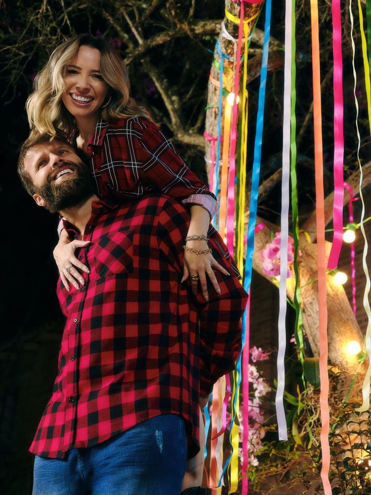 Influenciadores Taciele Alcolea e Fernando Ferraz na campanha de festa junina da Marisa