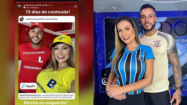 Andressa Urach usa polarização Lula e Bolsonaro para vender conteúdo adulto. Fonte: Instagram