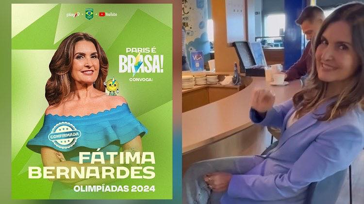 Fátima Bernardes comemora seu primeiro grande trabalho fora da Globo: cobertura das Olimpíadas de Paris 2024.