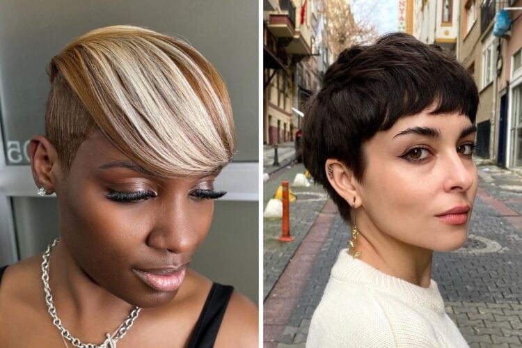 Opções de pixie cut