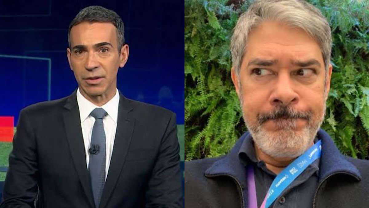 William Bonner está de férias e César Tralli está substituindo o colega no Jornal Nacional.