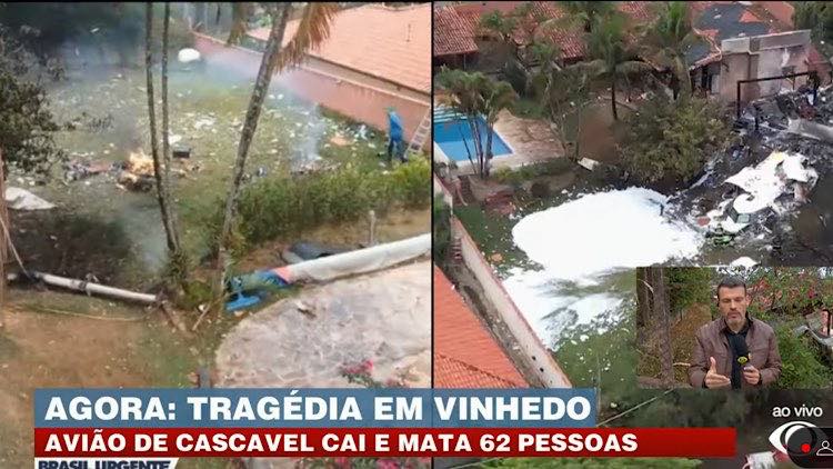 Avião cai em Vinhedo e vídeo de MC Hariel viraliza