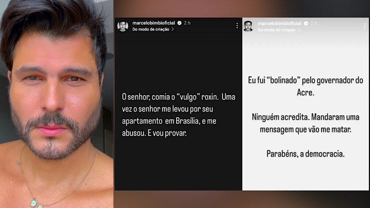 Marcelo Bimbi diz que teve redes sociais hackeadas após acusar governador do Acre de abuso sexual.