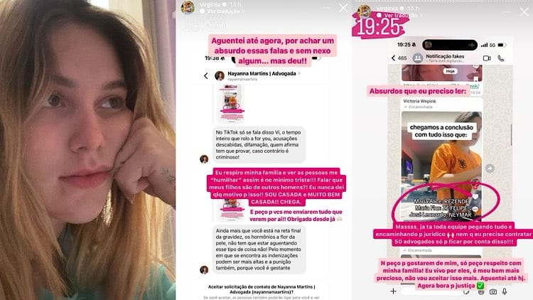 Virginia Fonseca afirma que processará todos que espalharam mentiras sobre a paternidade de seus filhos.