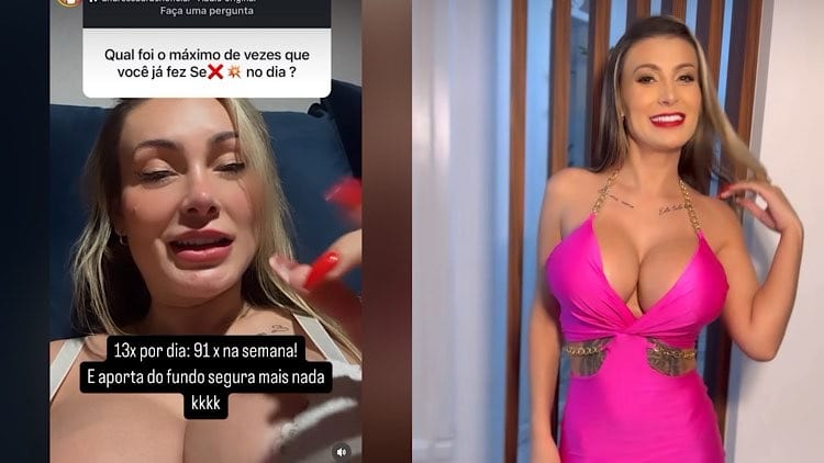 Andressa Urach expõe sua intimidade.