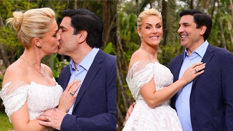 Ana Hickmann e Edu Guedes celebram noivado com almoço para 50 convidados.