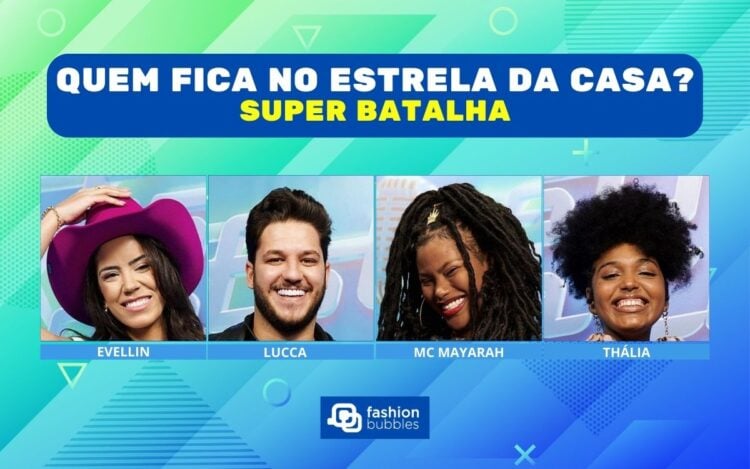 Foto dos 4 participantes da Enquete Estrela da Casa Super Batalha