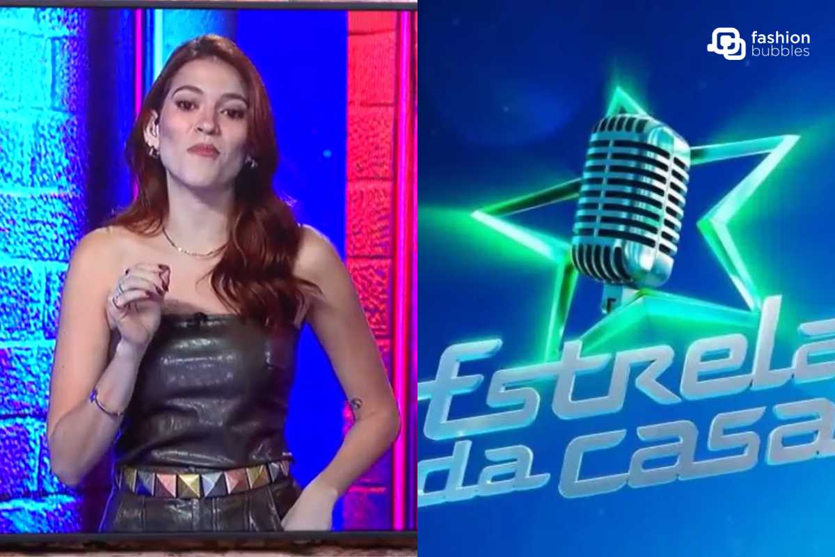 Ana Clara, ruiva, apresentando o programa Estrela da Casa e informando qual o valor do novo prêmio