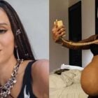 Anitta pegou fãs de surpresa ao surgir com barriga de gestante.