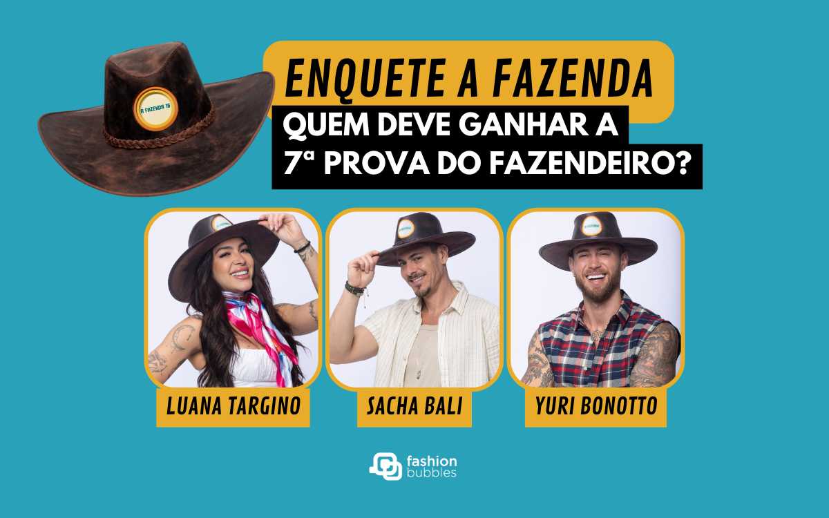 Enquete A Fazenda 16: quem você quer que vença a Prova do Fazendeiro e escape da 6ª Roça, Luana, Sacha ou Yuri?