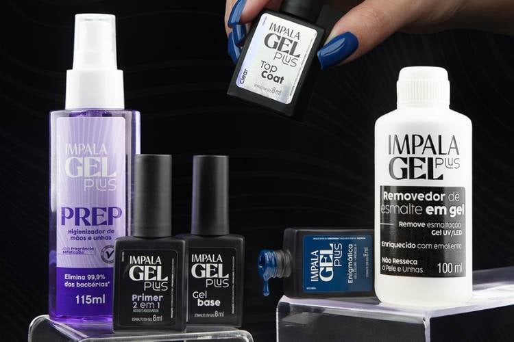 Todos os produtos da linha de esmaltes em gel da Impala