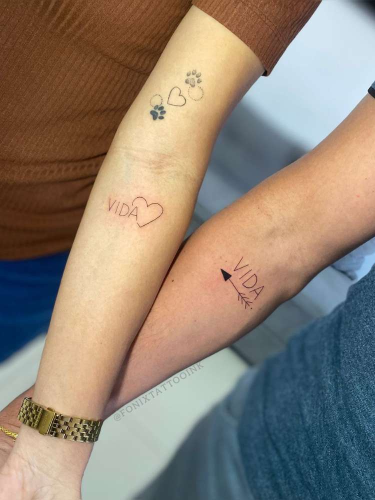 opção de tatuagem de casal