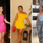 Montagem com 3 fotos que aparecem na matéria: mulher usando corset e saia rosas; mulher de pele negra usando vestido amarelo e mulher de pele morena usando corset e calça pratas