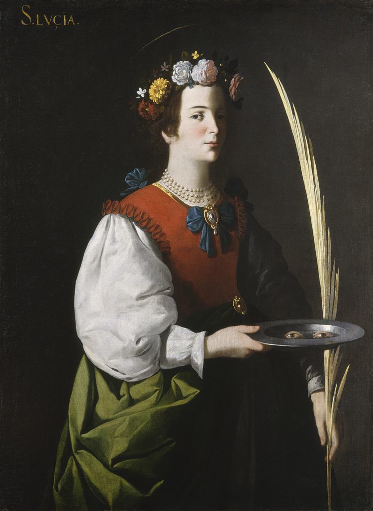 Pintura de Francisco de Zurbarán retratando a Santa Luzia