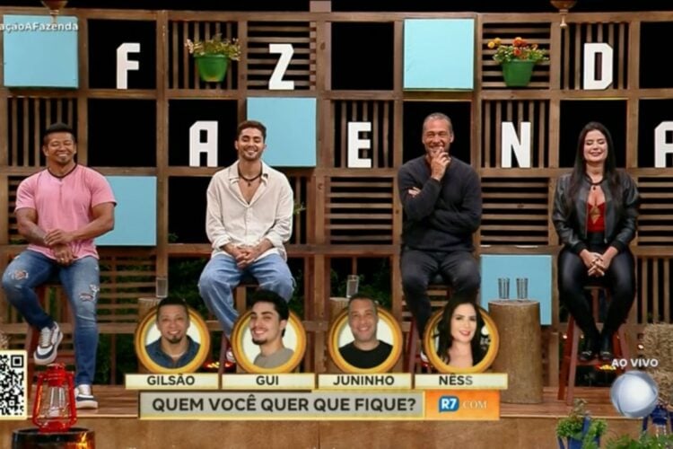 Gilsão, Gui, Juninho e Vanessa na decisão da 2ª Roça Especial da Fazenda